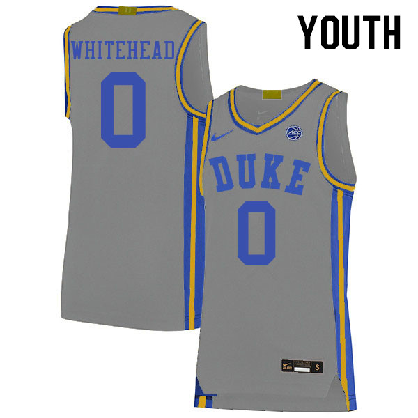 Youth #0 Dariq Whitehead Duke Blue Devils 2022-23 College Stitched Basketball Jerseys Sale-Gray